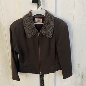Vintage Rialto Suit Brown Bomber Style 2 Piece